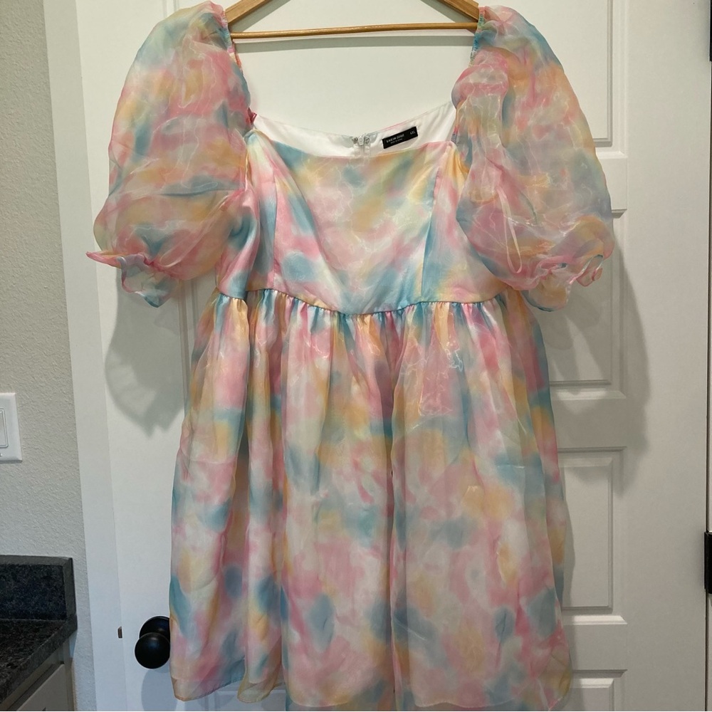 4XL Lover Era Pastel Puff Sleeve Mini Dress dreamy swiftie taylor swift spring - Picture 4 of 9